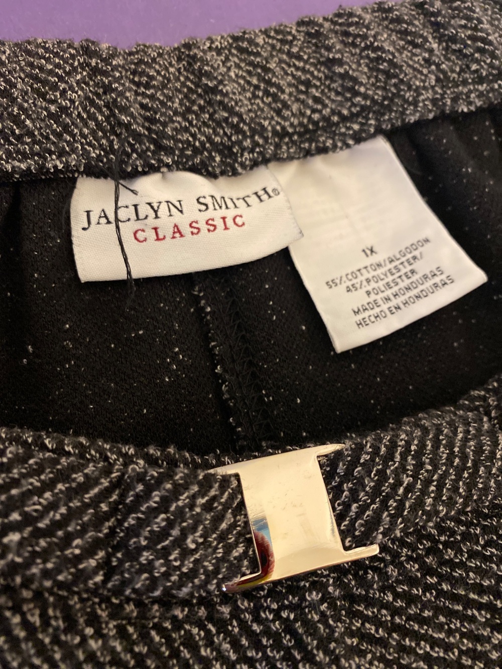 Vintage Jaclyn Smith Classic Women's Gray Herringbone Midi Skirt Size 1X - Picture 4 of 5